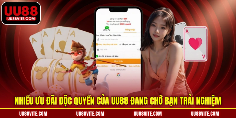 Nhiều ưu đãi độc quyền của UU88 đang chờ bạn trải nghiệm